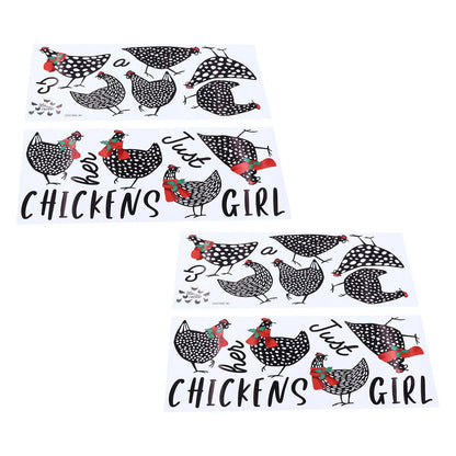4pcs Kitchen Wall Stick 60x30cm Chicken Shape Creativity Simple Removable Decorative Wall Stickers V1294-YM0523-3115210297711
