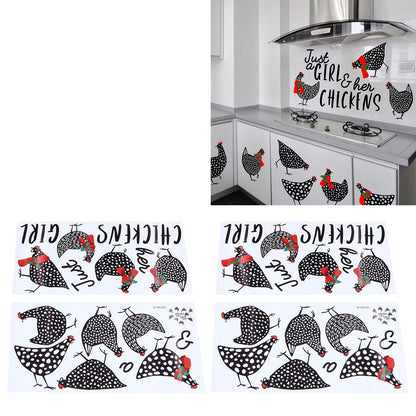 4pcs Kitchen Wall Stick 60x30cm Chicken Shape Creativity Simple Removable Decorative Wall Stickers V1294-YM0523-3115210297711