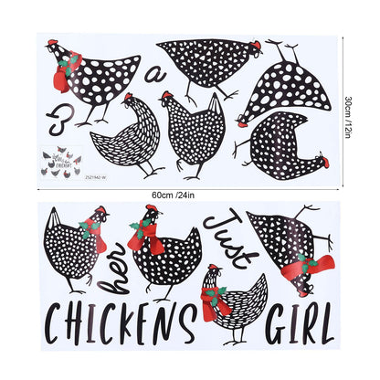 4pcs Kitchen Wall Stick 60x30cm Chicken Shape Creativity Simple Removable Decorative Wall Stickers V1294-YM0523-3115210297711
