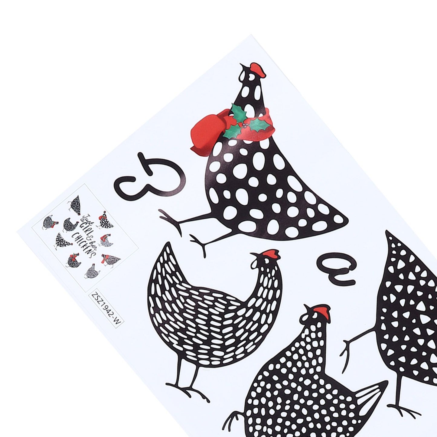 4pcs Kitchen Wall Stick 60x30cm Chicken Shape Creativity Simple Removable Decorative Wall Stickers V1294-YM0523-3115210297711