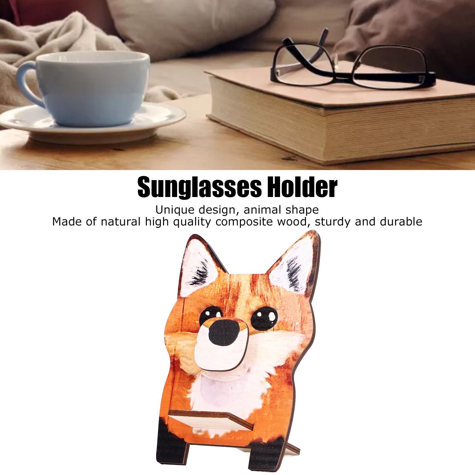 Animal Shape Glasses Holder Unique Beautiful Design Natural Odorless Composite Wood Eyeglasses Display V1294-YM0523-3115220001911