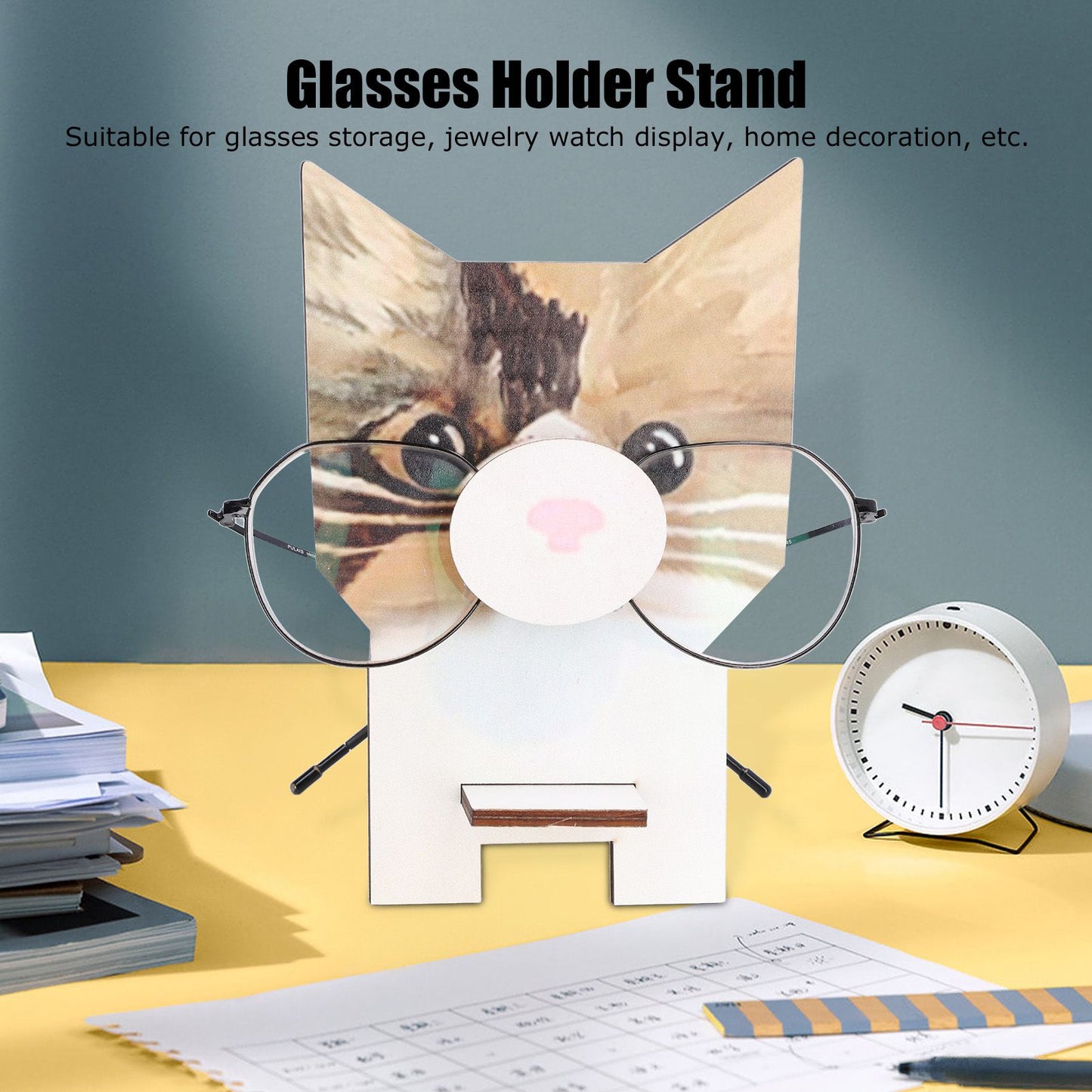 Animal Shape Glasses Holder Unique Beautiful Design Natural Odorless Composite Wood Eyeglasses Display V1294-YM0523-3115220001913