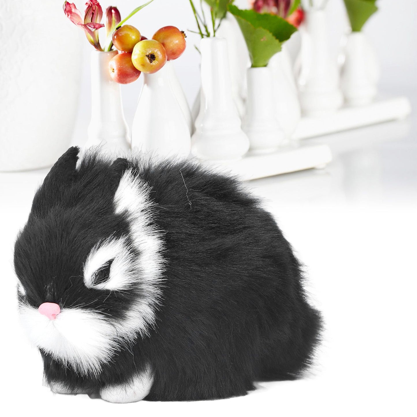 Miniature Plush Rabbits Plastic Plush Material Soft Comfortable Durable Rabbits Stuffed Doll for Table V1294-YM0523-3115220002011