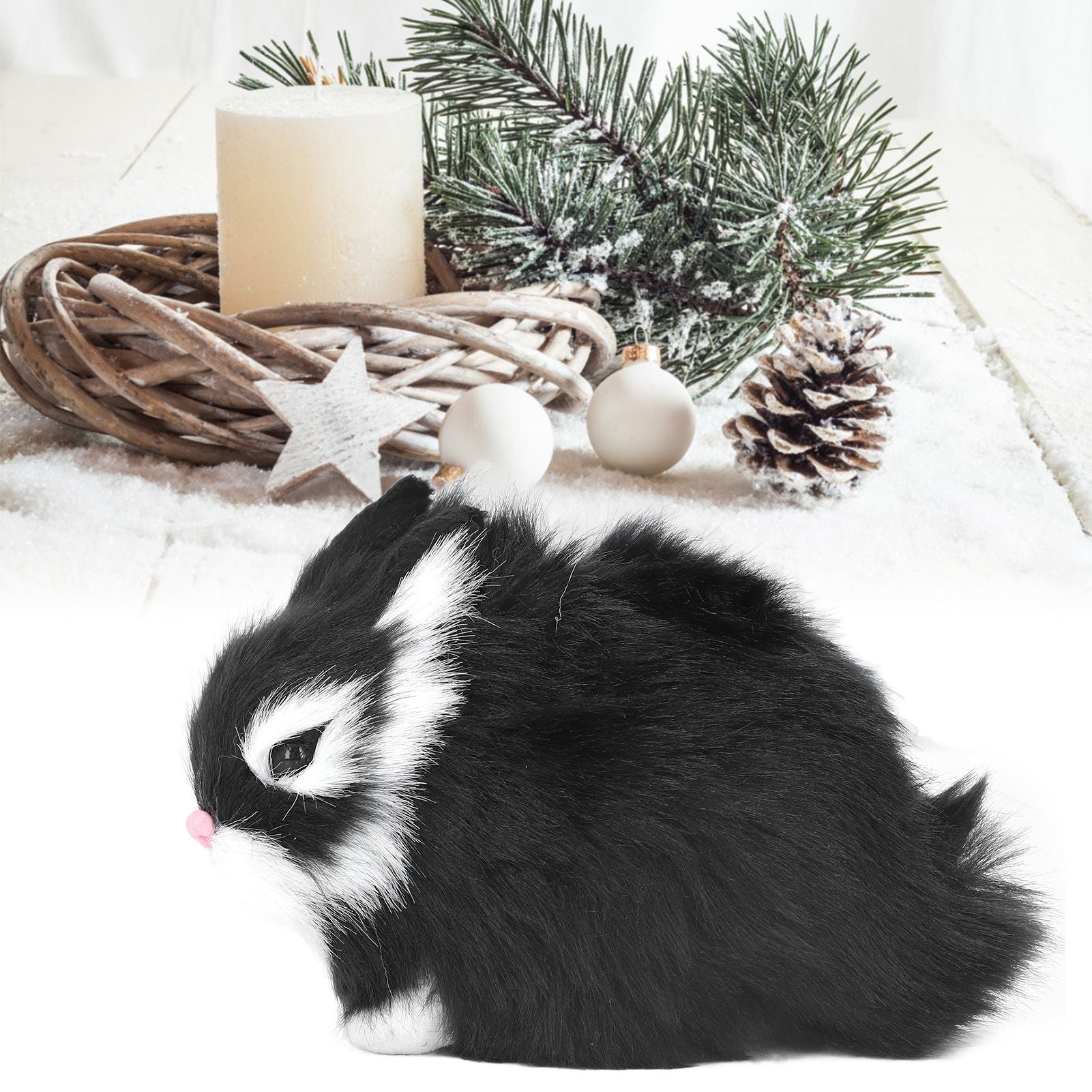 Miniature Plush Rabbits Plastic Plush Material Soft Comfortable Durable Rabbits Stuffed Doll for Table V1294-YM0523-3115220002011