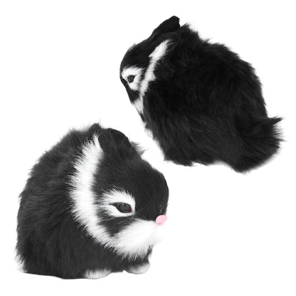 Miniature Plush Rabbits Plastic Plush Material Soft Comfortable Durable Rabbits Stuffed Doll for Table V1294-YM0523-3115220002011