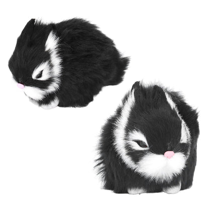 Miniature Plush Rabbits Plastic Plush Material Soft Comfortable Durable Rabbits Stuffed Doll for Table V1294-YM0523-3115220002011