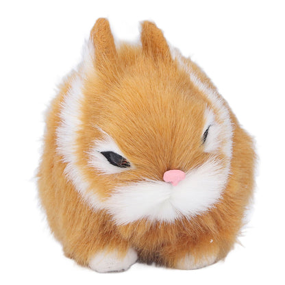 Miniature Plush Rabbits Plastic Plush Material Soft Comfortable Durable Rabbits Stuffed Doll for Table V1294-YM0523-3115220002012