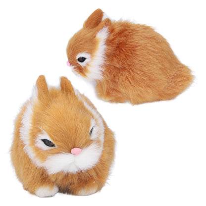 Miniature Plush Rabbits Plastic Plush Material Soft Comfortable Durable Rabbits Stuffed Doll for Table V1294-YM0523-3115220002012