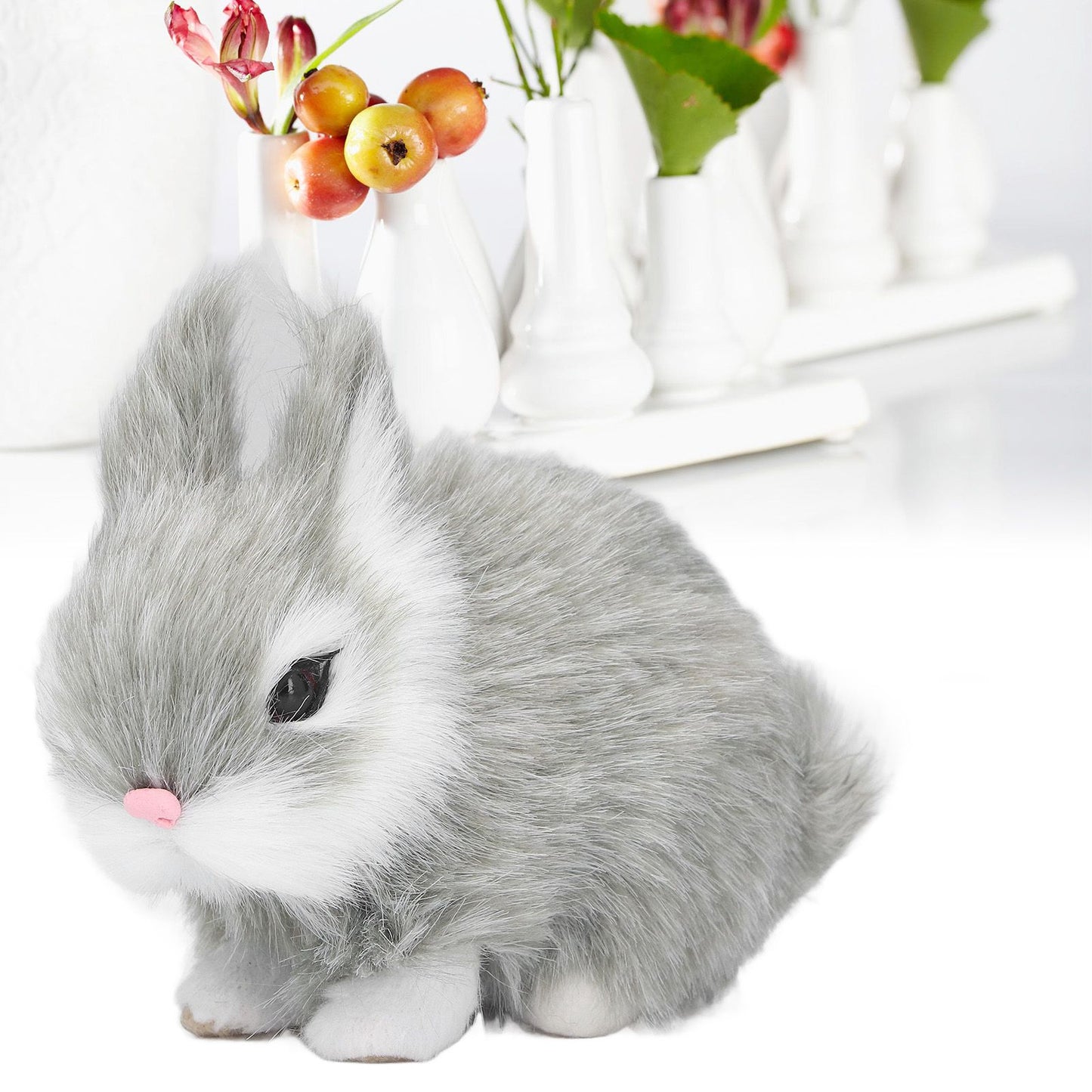 Miniature Plush Rabbits Plastic Plush Material Soft Comfortable Durable Rabbits Stuffed Doll for Table V1294-YM0523-3115220002013