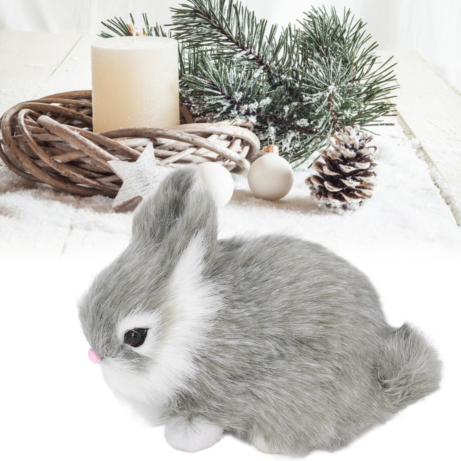 Miniature Plush Rabbits Plastic Plush Material Soft Comfortable Durable Rabbits Stuffed Doll for Table V1294-YM0523-3115220002013