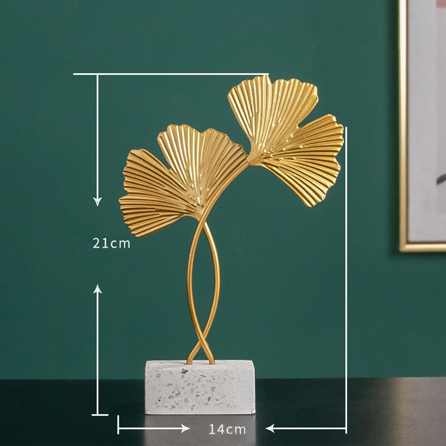 Exquisite Iron Gold Leaf Ornaments Iron Tree Desktop Art Decoration Home Decoration2# 21 X 14cm / 8.27 X V1294-YM0523-3115220002812