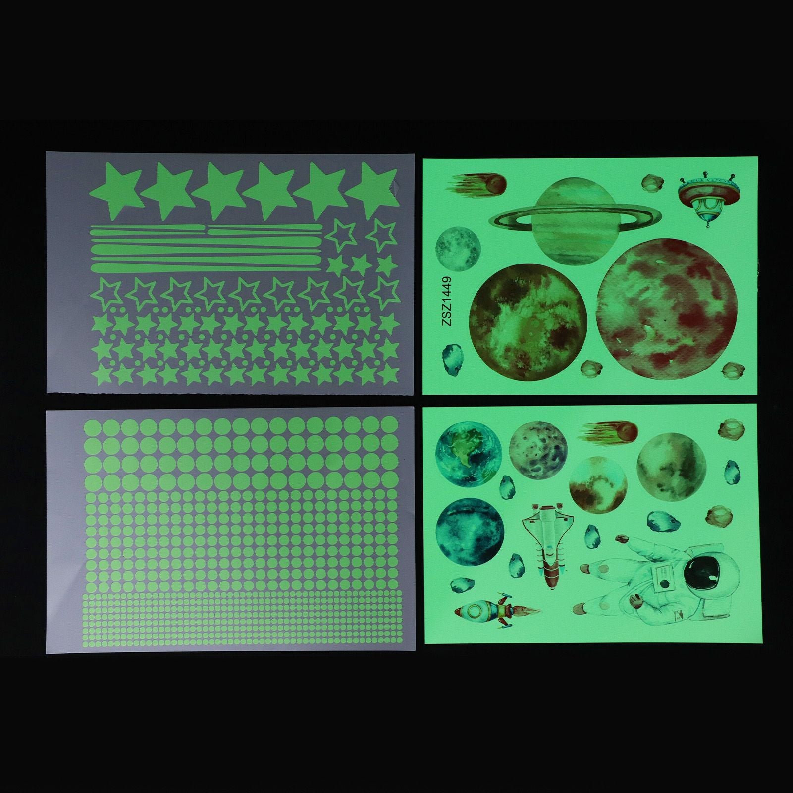 Glowing Star Luminous Wall Sticker Harmless PVC Wall Paper for Office Bedroom Decoration V1294-YM0523-3115220003411