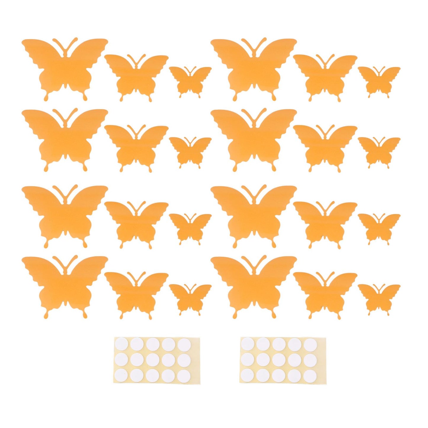 2set Luminous Stickers PVC Material 3D Stereoscopic Insect Patterns Easy Detachable Orange 3 Size Wall Decal V1294-YM0523-3115220003611