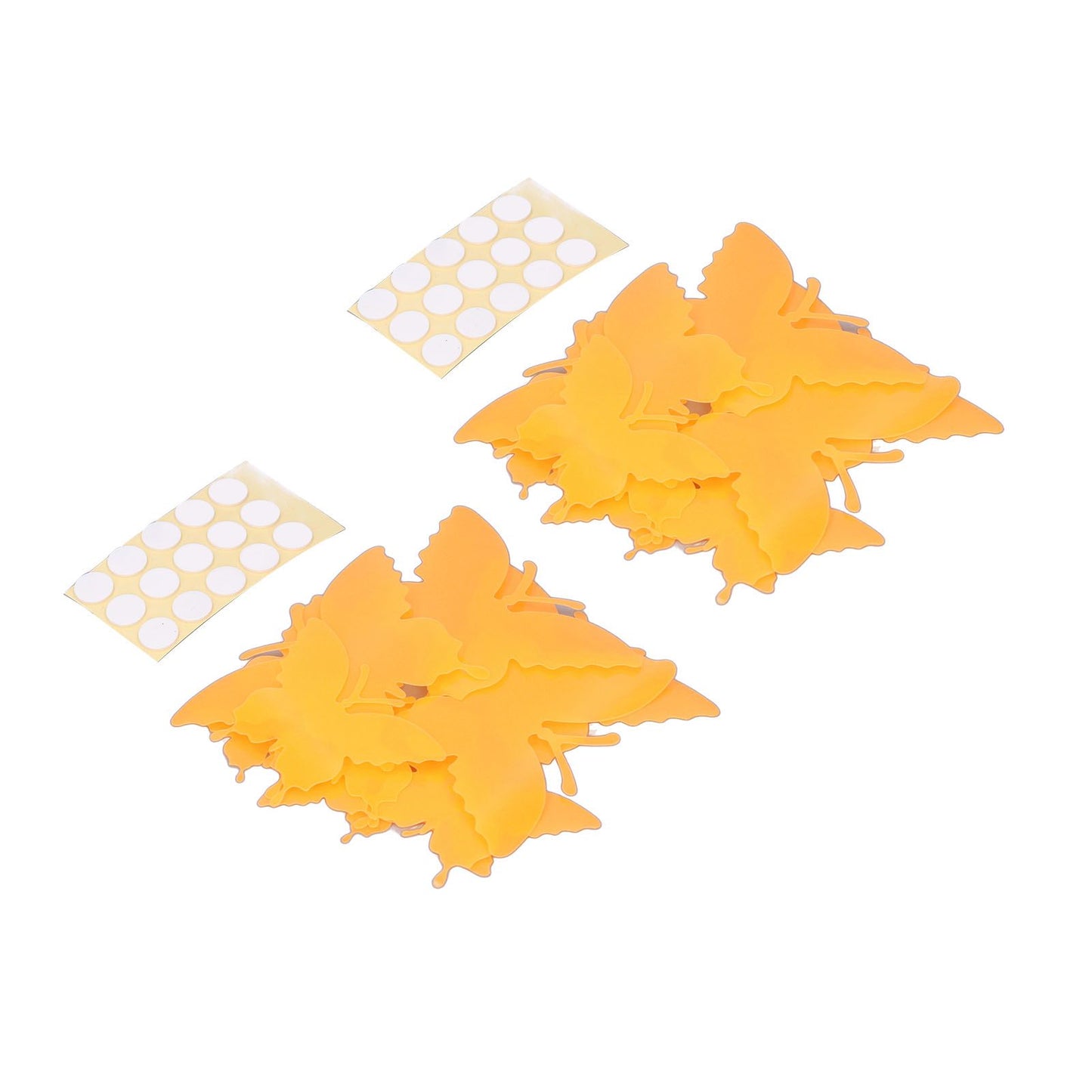 2set Luminous Stickers PVC Material 3D Stereoscopic Insect Patterns Easy Detachable Orange 3 Size Wall Decal V1294-YM0523-3115220003611