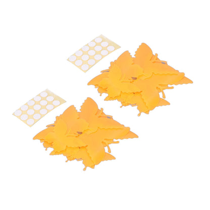 2set Luminous Stickers PVC Material 3D Stereoscopic Insect Patterns Easy Detachable Orange 3 Size Wall Decal V1294-YM0523-3115220003611