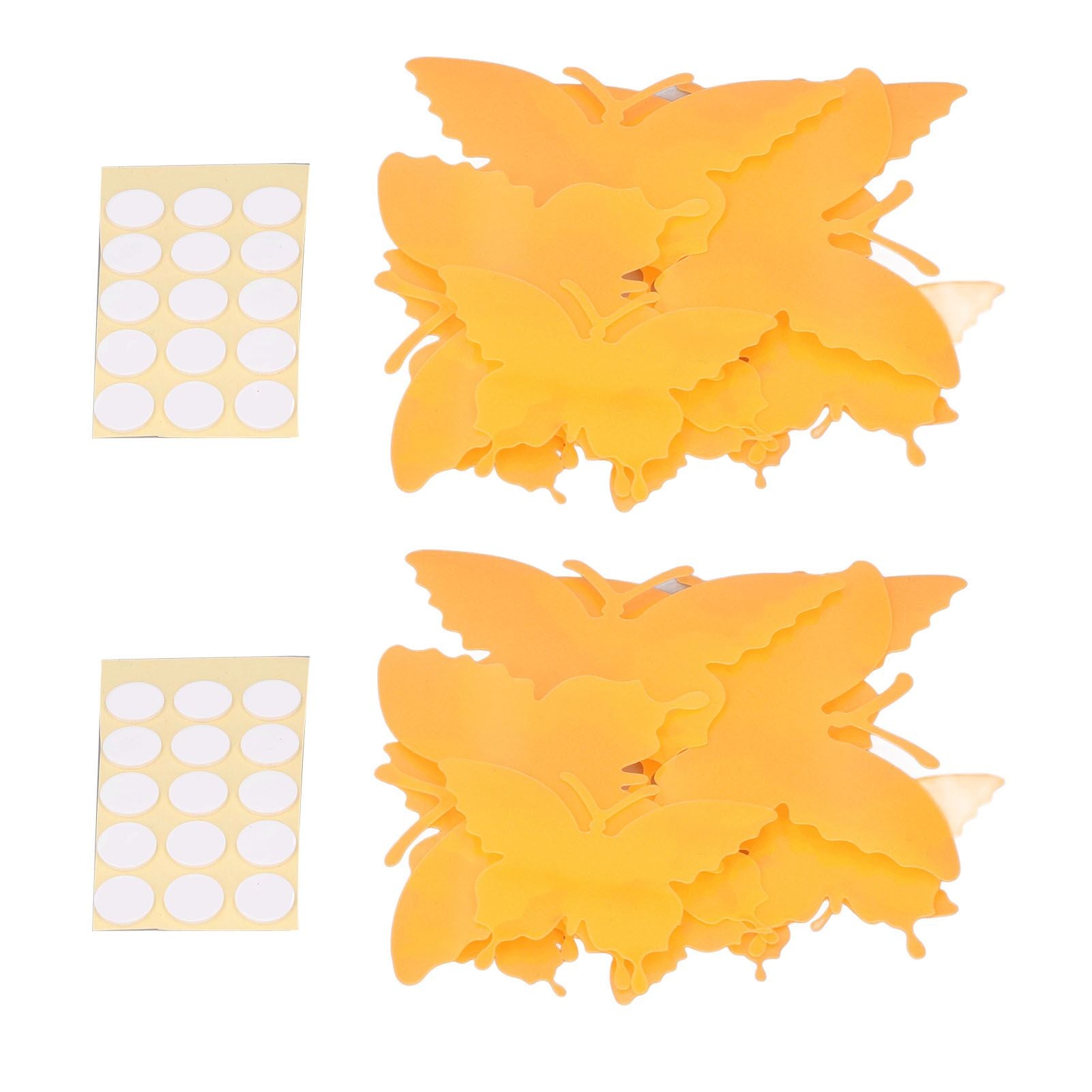 2set Luminous Stickers PVC Material 3D Stereoscopic Insect Patterns Easy Detachable Orange 3 Size Wall Decal V1294-YM0523-3115220003611