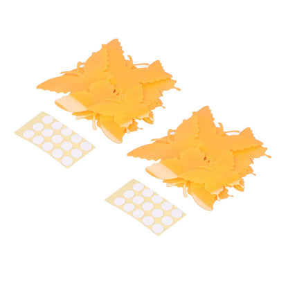 2set Luminous Stickers PVC Material 3D Stereoscopic Insect Patterns Easy Detachable Orange 3 Size Wall Decal V1294-YM0523-3115220003611