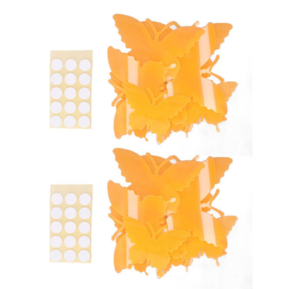 2set Luminous Stickers PVC Material 3D Stereoscopic Insect Patterns Easy Detachable Orange 3 Size Wall Decal V1294-YM0523-3115220003611