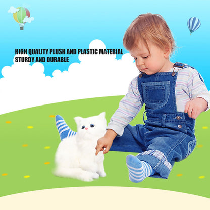 Simulation Cat White Cute Attractive Plush Fake Cat Toy with 84mAh Battery for Toy Gift Decorations V1294-YM0523-3115220003711