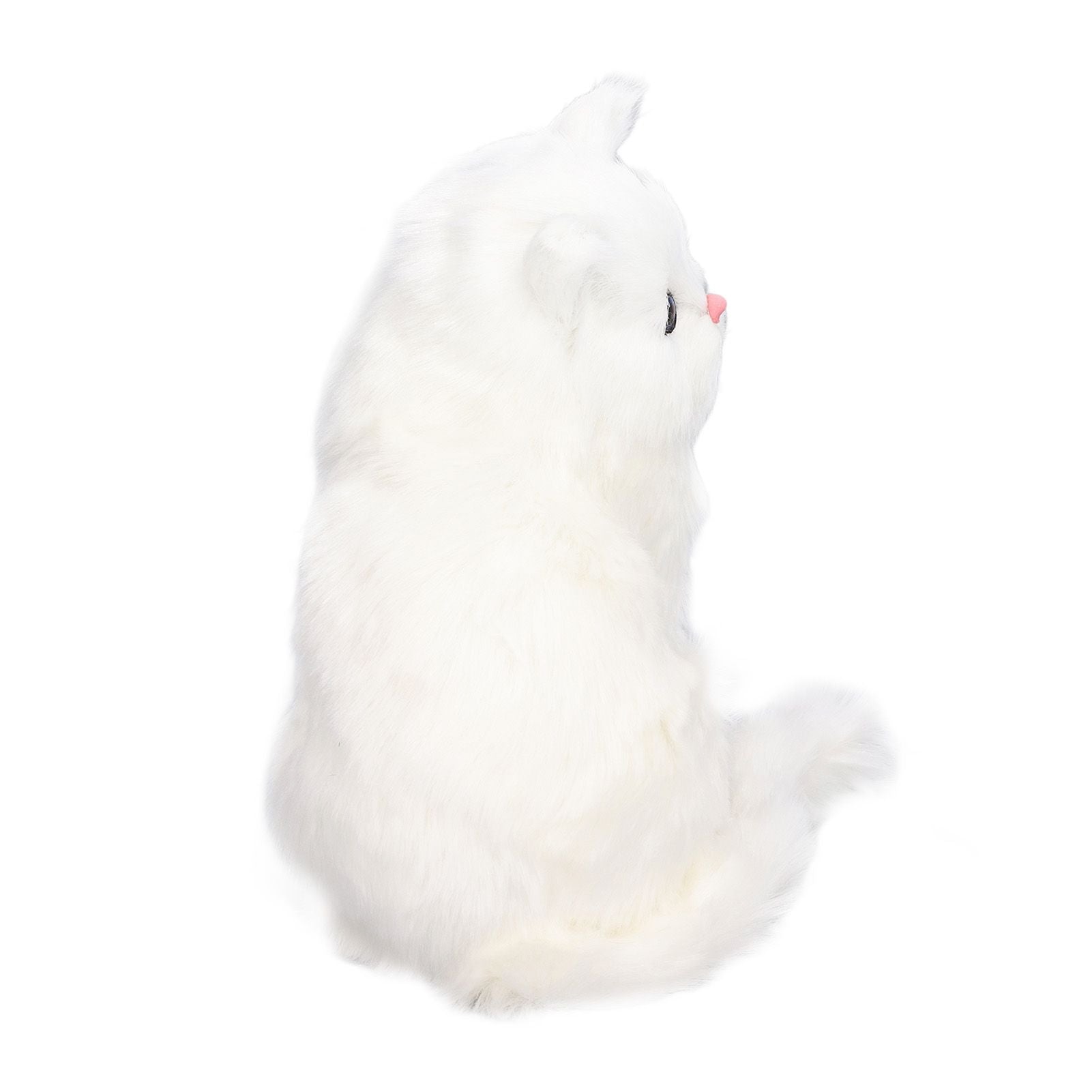 Simulation Cat White Cute Attractive Plush Fake Cat Toy with 84mAh Battery for Toy Gift Decorations V1294-YM0523-3115220003711