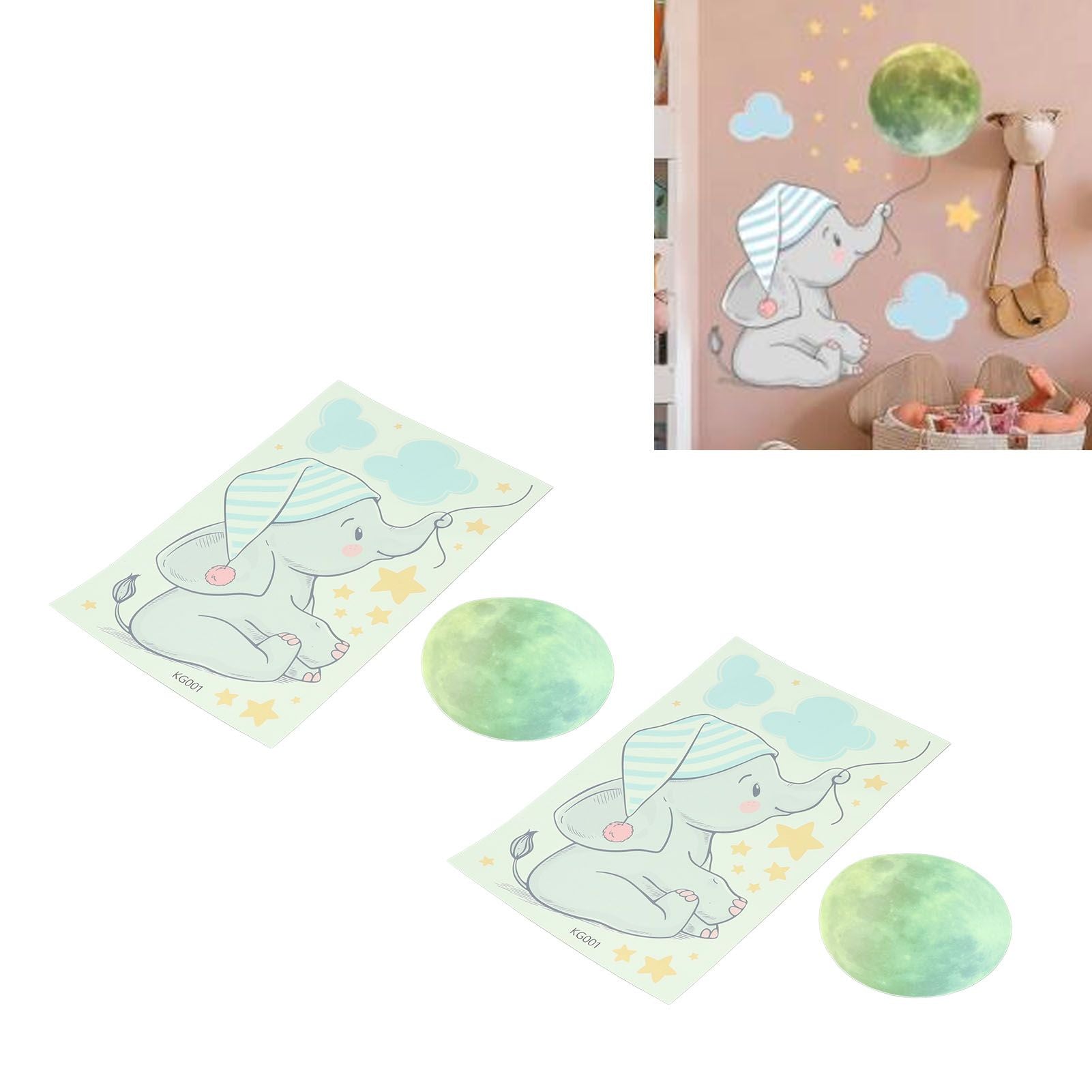 2Set Luminous Wall Sticker DIY Glowing Wall Decals Self Adhesive Wall Paper for Bedroom V1294-YM0523-3115220003911