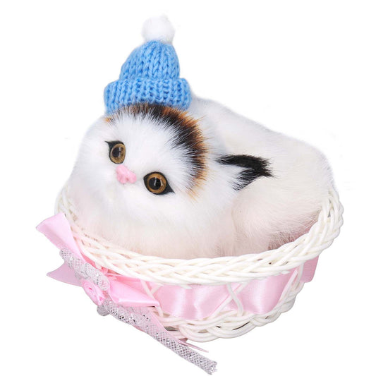 Lovely Simulation Cat Comfortable Feel Rabbit Fur Cat Stuffed Animal with Sound for Kids Toy Car Decoration V1294-YM0523-3115220004211