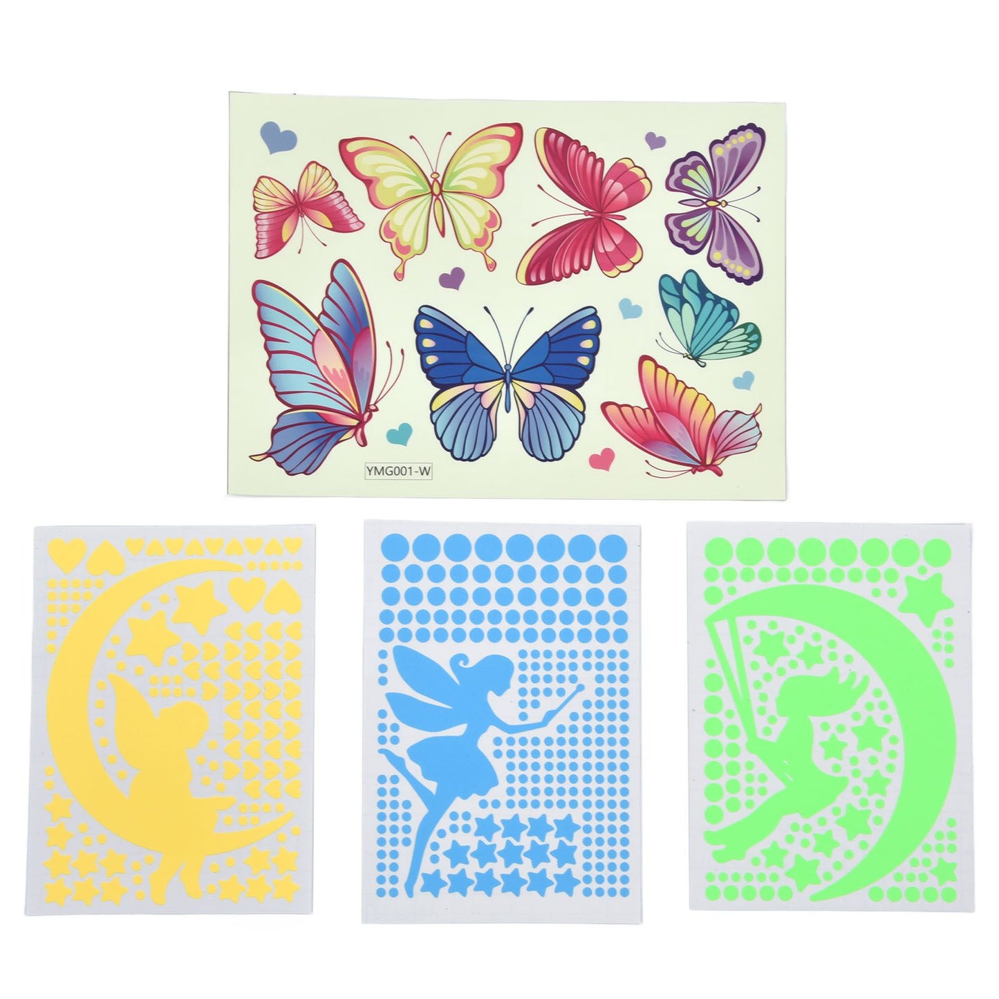 4Pcs Wall Stickers PVC Material Self Adhesive Luminous Design Cute Exquisite Wall Paper Decor V1294-YM0523-3115220004711