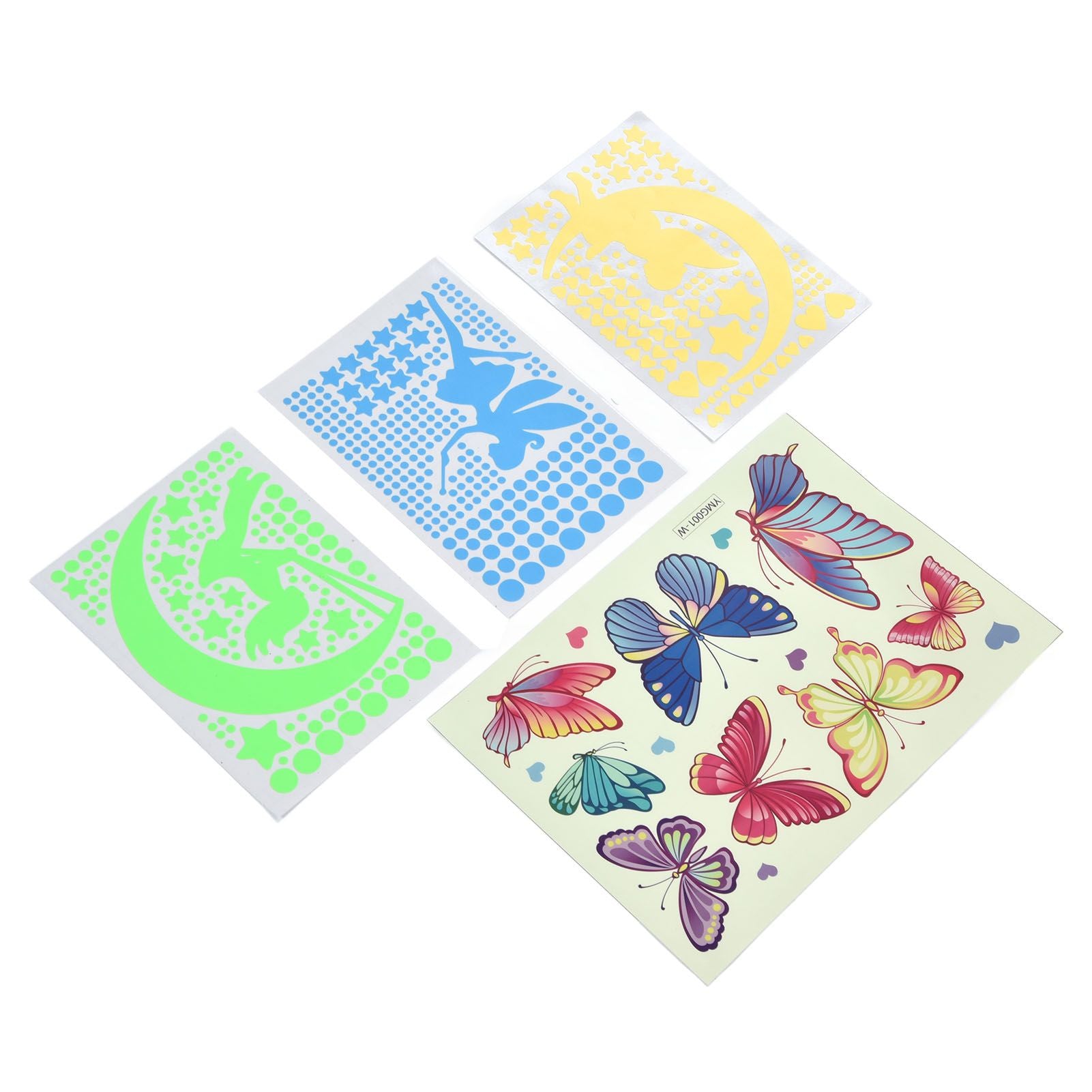 4Pcs Wall Stickers PVC Material Self Adhesive Luminous Design Cute Exquisite Wall Paper Decor V1294-YM0523-3115220004711