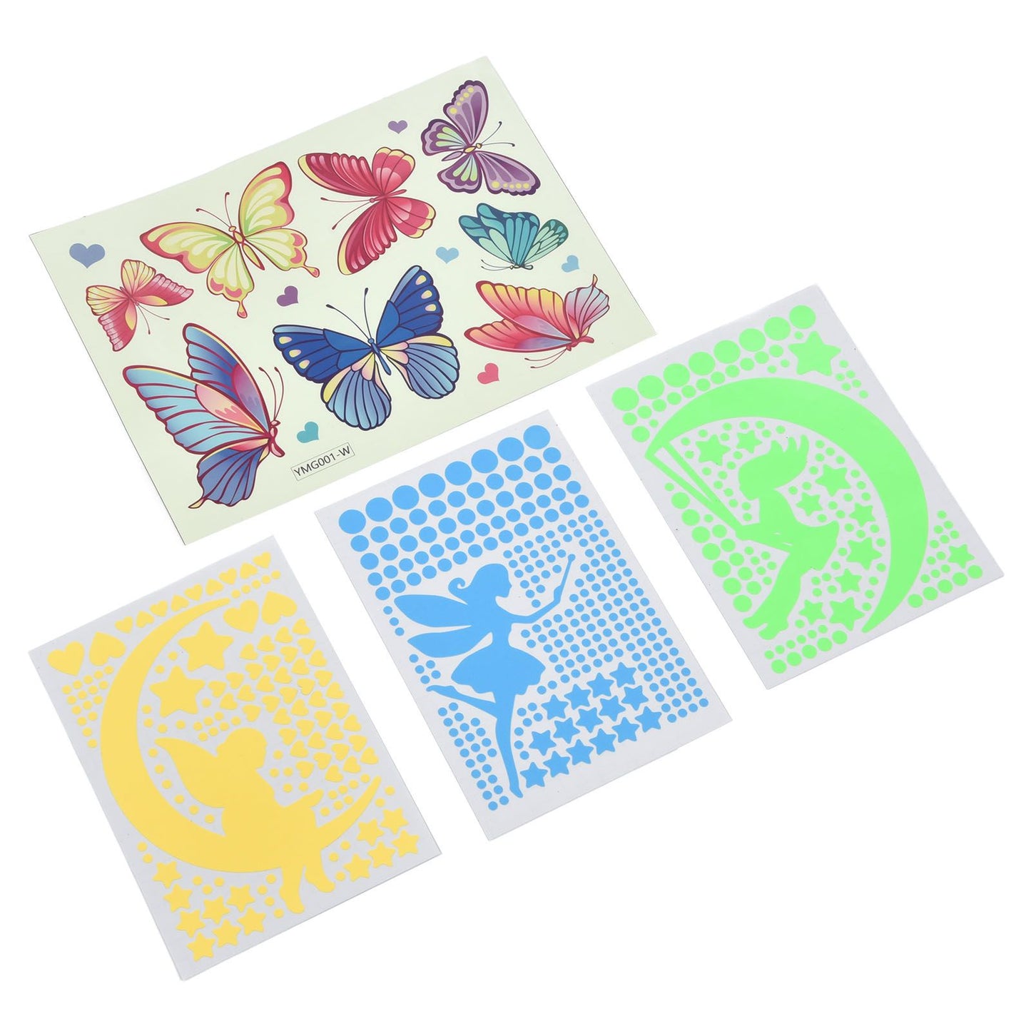 4Pcs Wall Stickers PVC Material Self Adhesive Luminous Design Cute Exquisite Wall Paper Decor V1294-YM0523-3115220004711