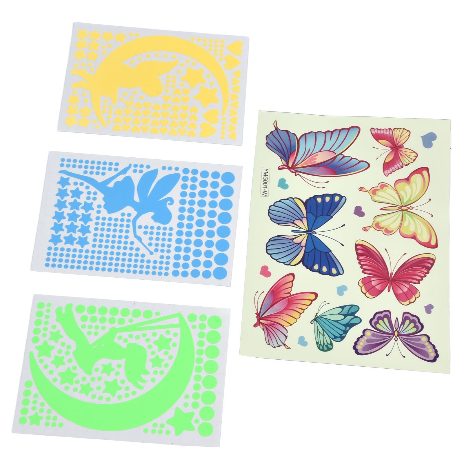 4Pcs Wall Stickers PVC Material Self Adhesive Luminous Design Cute Exquisite Wall Paper Decor V1294-YM0523-3115220004711