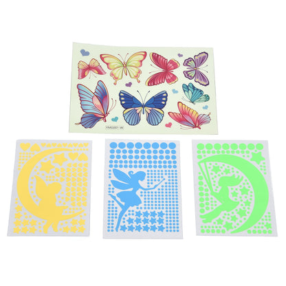 4Pcs Wall Stickers PVC Material Self Adhesive Luminous Design Cute Exquisite Wall Paper Decor V1294-YM0523-3115220004711