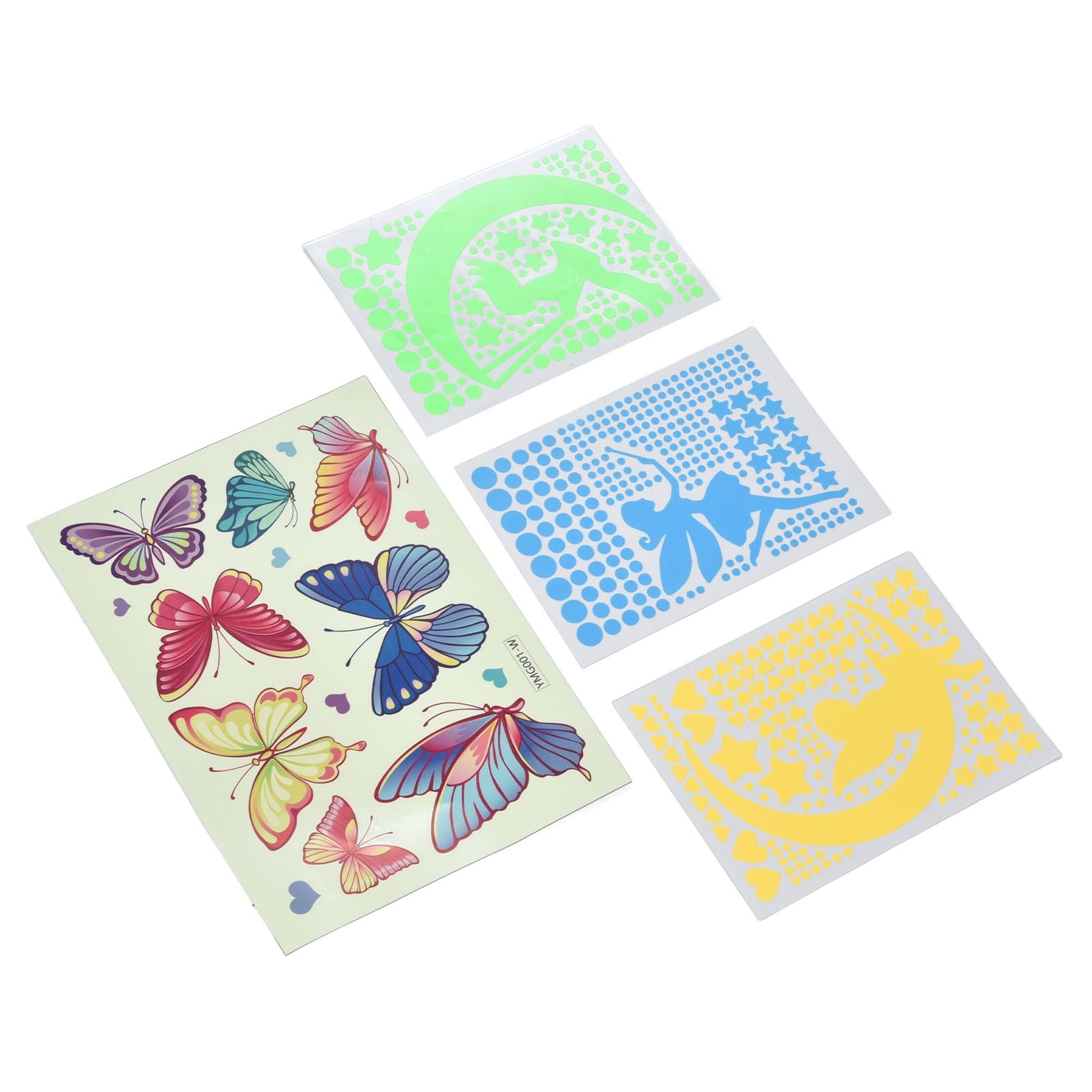4Pcs Wall Stickers PVC Material Self Adhesive Luminous Design Cute Exquisite Wall Paper Decor V1294-YM0523-3115220004711