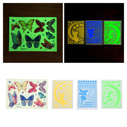 4Pcs Wall Stickers PVC Material Self Adhesive Luminous Design Cute Exquisite Wall Paper Decor V1294-YM0523-3115220004711