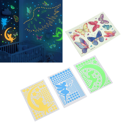 4Pcs Wall Stickers PVC Material Self Adhesive Luminous Design Cute Exquisite Wall Paper Decor V1294-YM0523-3115220004711