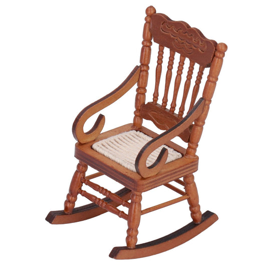 Dollhouse Miniature Chair Exquisite Details Bright Color Miniature Dollhouse Wooden Furniture for 1:12 V1294-YM0523-3115220005411