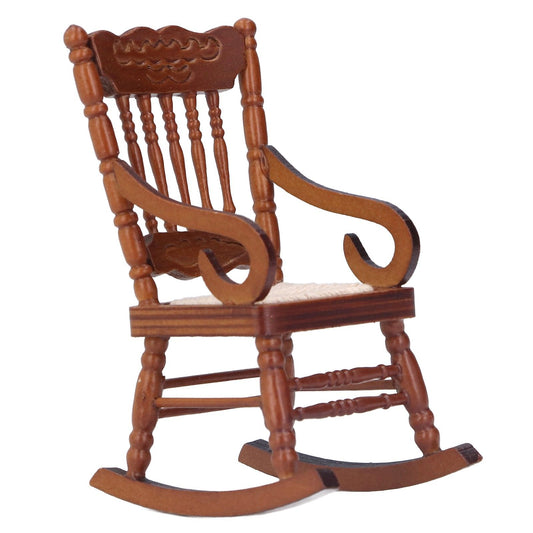 Dollhouse Miniature Chair Exquisite Details Bright Color Miniature Dollhouse Wooden Furniture for 1:12 V1294-YM0523-3115220005411
