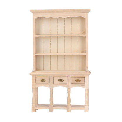 Dollhouse Bookshelf 1/12 Scale 3 Layer Drawer Design Classic Pure Colors DIY Coloring Miniature Bookcase for V1294-YM0523-3115220005611
