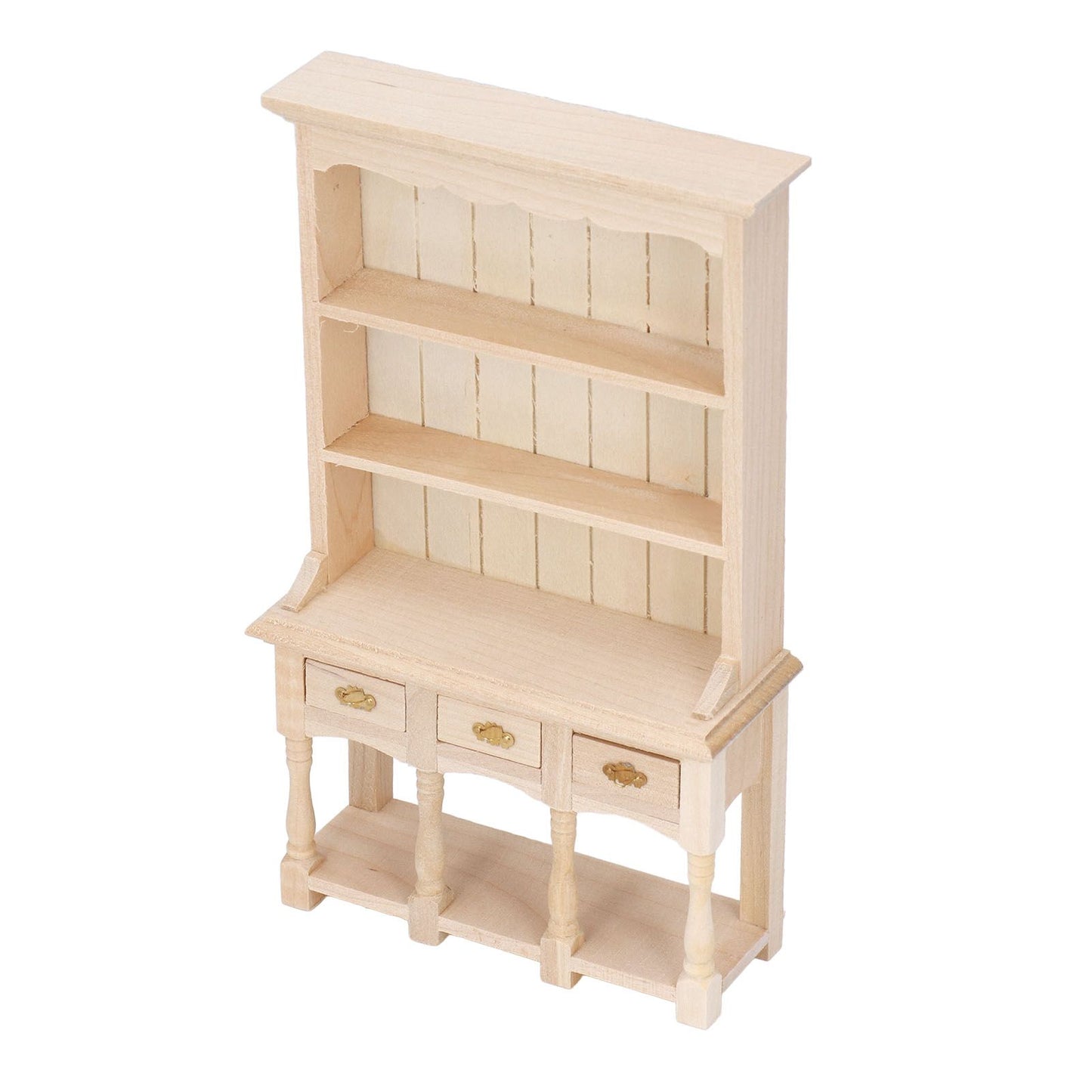 Dollhouse Bookshelf 1/12 Scale 3 Layer Drawer Design Classic Pure Colors DIY Coloring Miniature Bookcase for V1294-YM0523-3115220005611