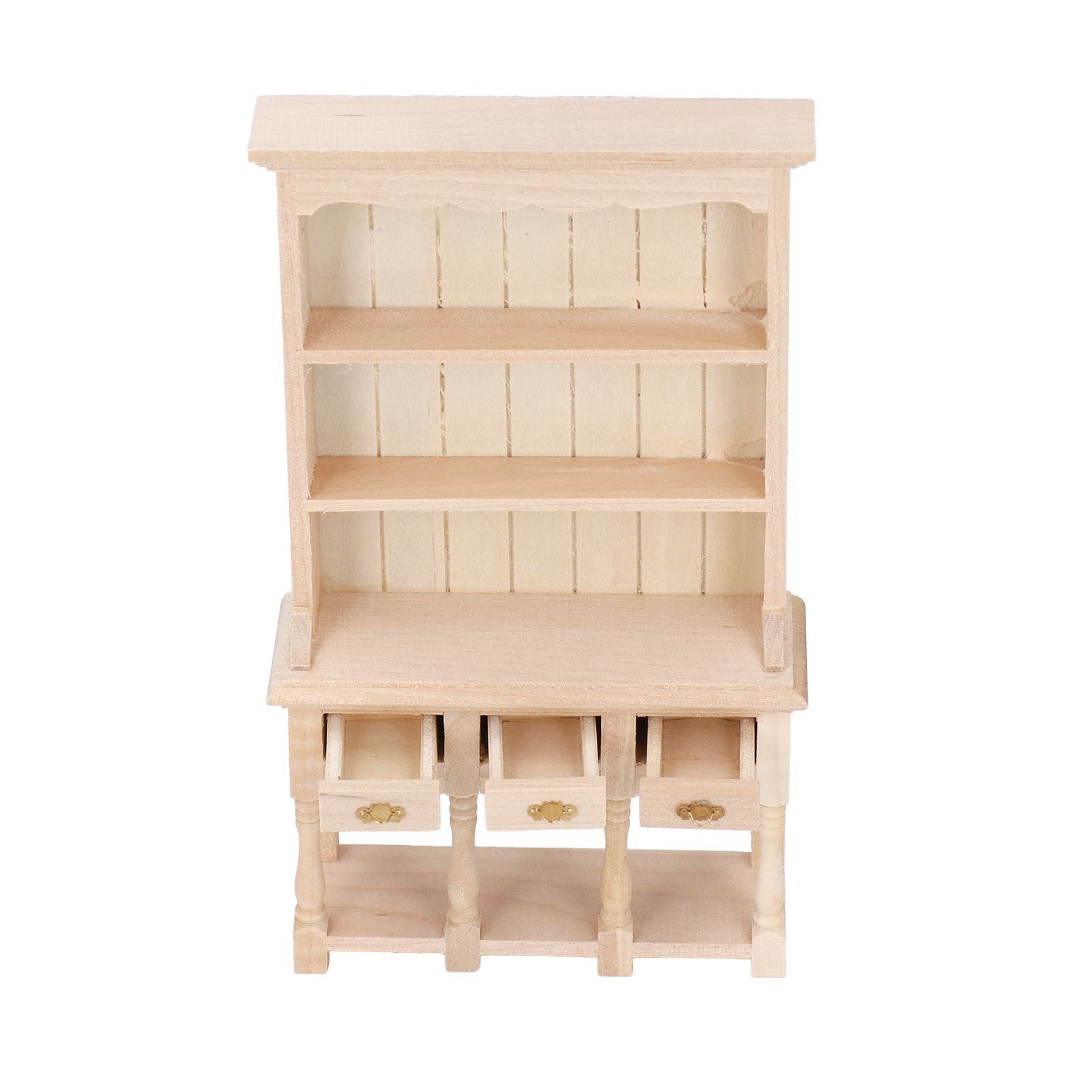 Dollhouse Bookshelf 1/12 Scale 3 Layer Drawer Design Classic Pure Colors DIY Coloring Miniature Bookcase for V1294-YM0523-3115220005611