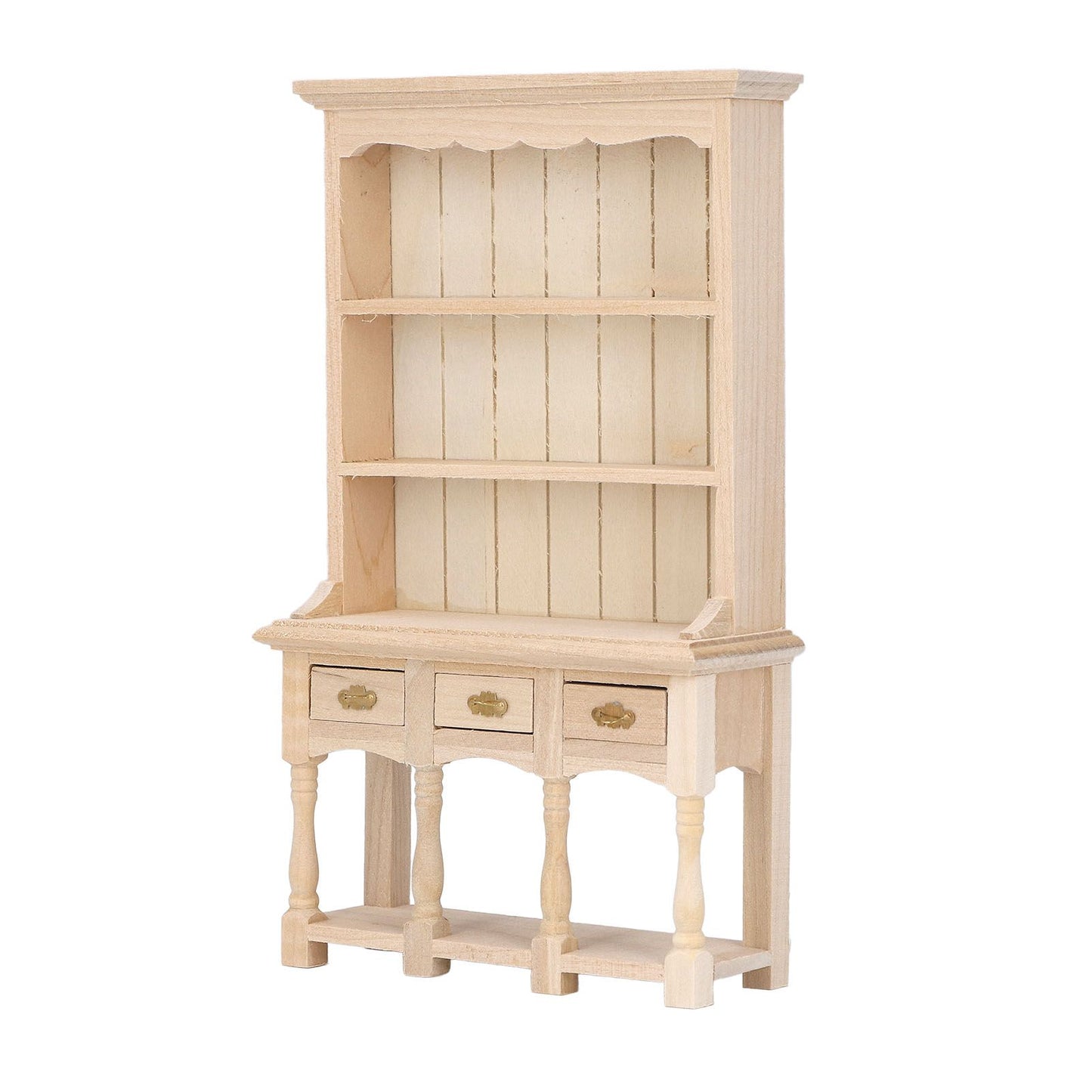 Dollhouse Bookshelf 1/12 Scale 3 Layer Drawer Design Classic Pure Colors DIY Coloring Miniature Bookcase for V1294-YM0523-3115220005611