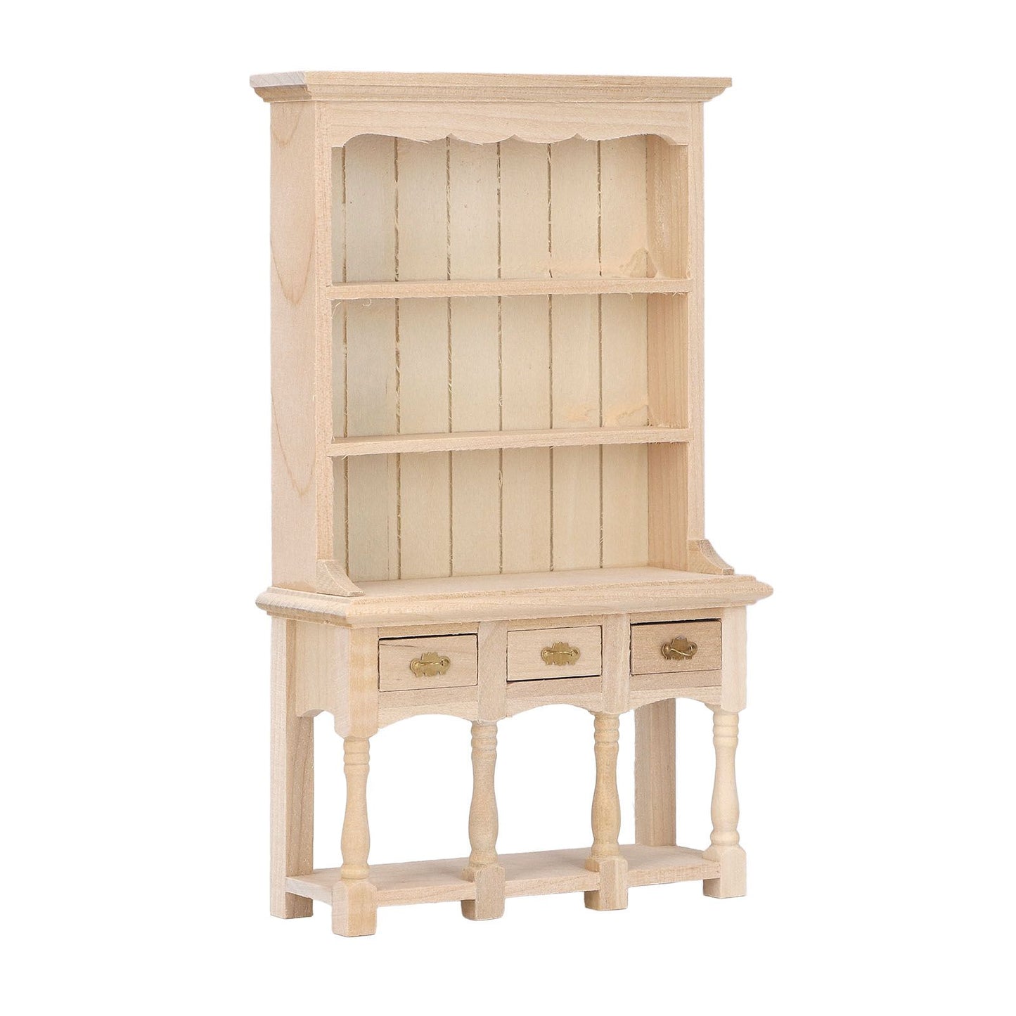 Dollhouse Bookshelf 1/12 Scale 3 Layer Drawer Design Classic Pure Colors DIY Coloring Miniature Bookcase for V1294-YM0523-3115220005611