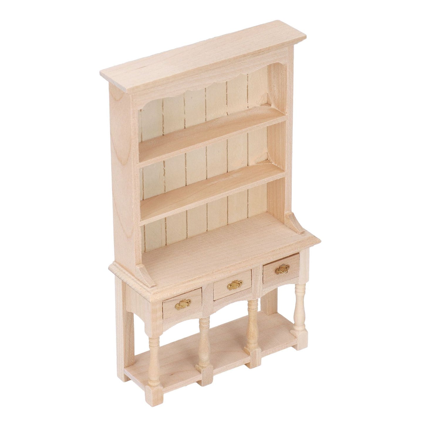 Dollhouse Bookshelf 1/12 Scale 3 Layer Drawer Design Classic Pure Colors DIY Coloring Miniature Bookcase for V1294-YM0523-3115220005611