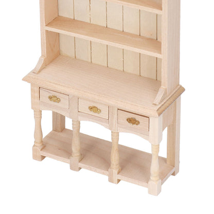 Dollhouse Bookshelf 1/12 Scale 3 Layer Drawer Design Classic Pure Colors DIY Coloring Miniature Bookcase for V1294-YM0523-3115220005611