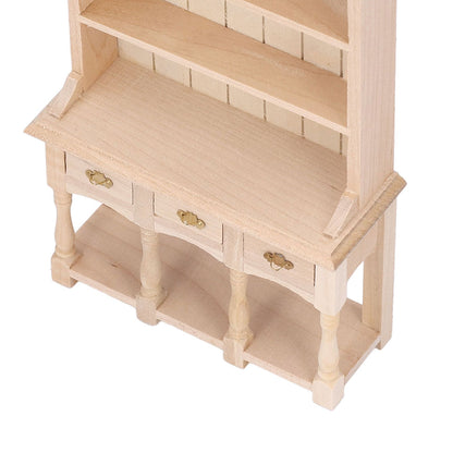 Dollhouse Bookshelf 1/12 Scale 3 Layer Drawer Design Classic Pure Colors DIY Coloring Miniature Bookcase for V1294-YM0523-3115220005611