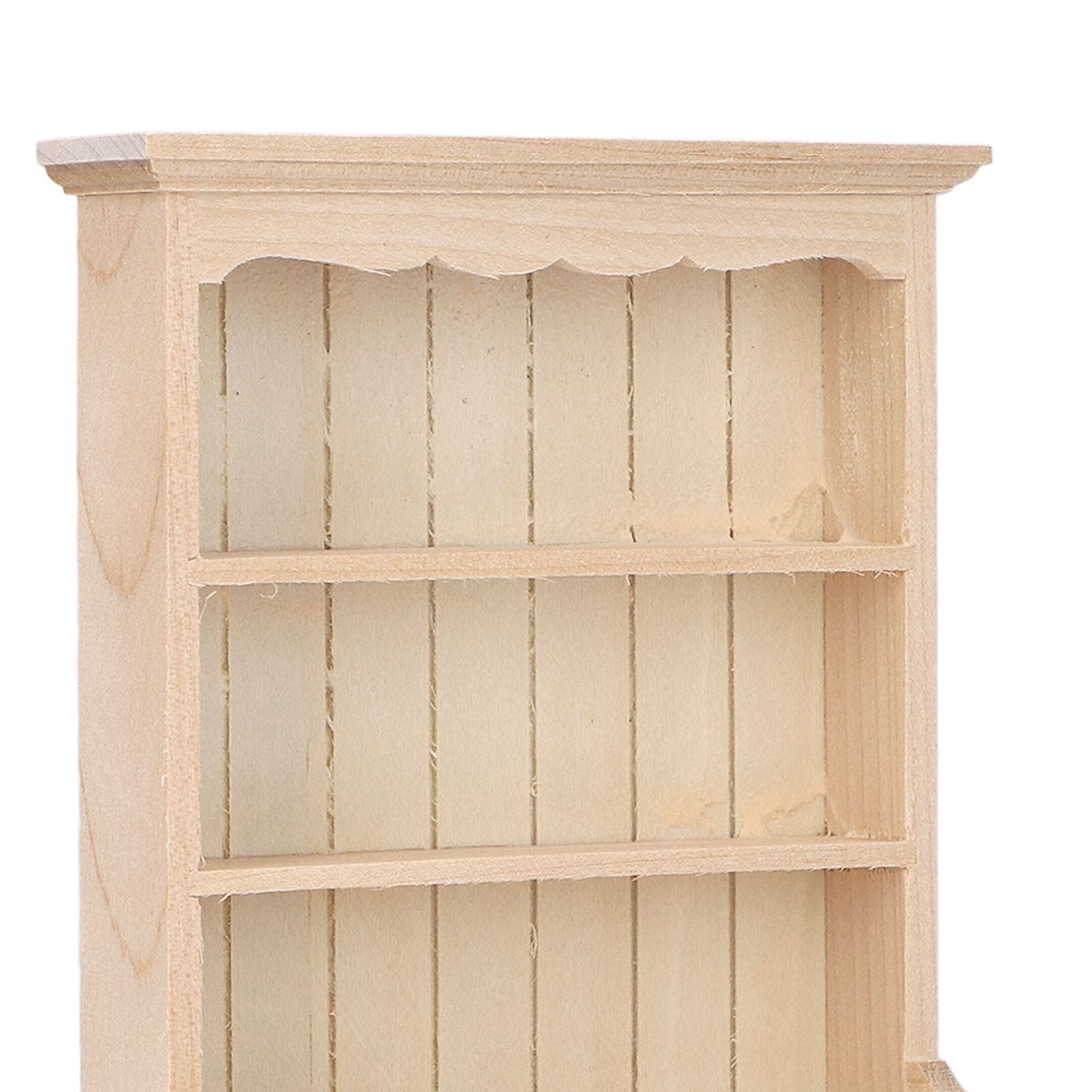 Dollhouse Bookshelf 1/12 Scale 3 Layer Drawer Design Classic Pure Colors DIY Coloring Miniature Bookcase for V1294-YM0523-3115220005611