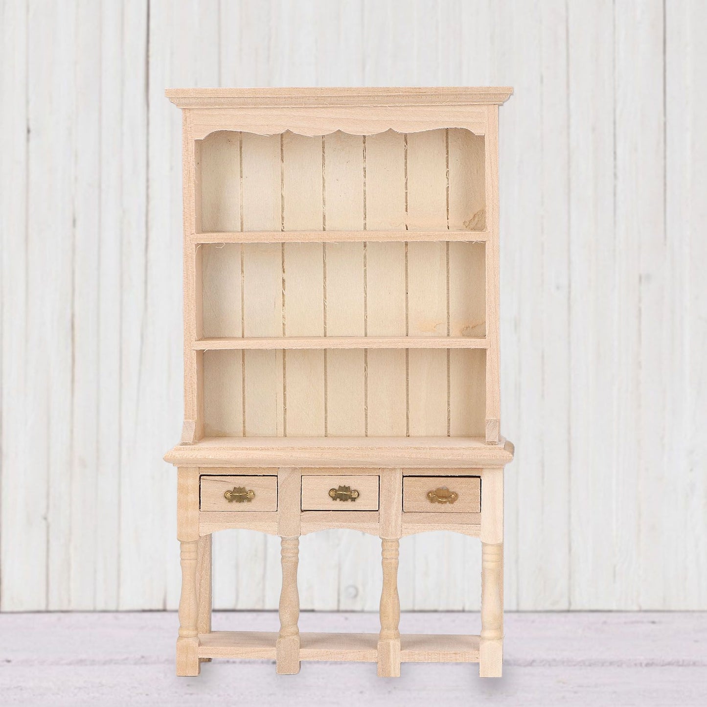 Dollhouse Bookshelf 1/12 Scale 3 Layer Drawer Design Classic Pure Colors DIY Coloring Miniature Bookcase for V1294-YM0523-3115220005611