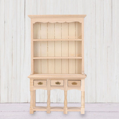 Dollhouse Bookshelf 1/12 Scale 3 Layer Drawer Design Classic Pure Colors DIY Coloring Miniature Bookcase for V1294-YM0523-3115220005611