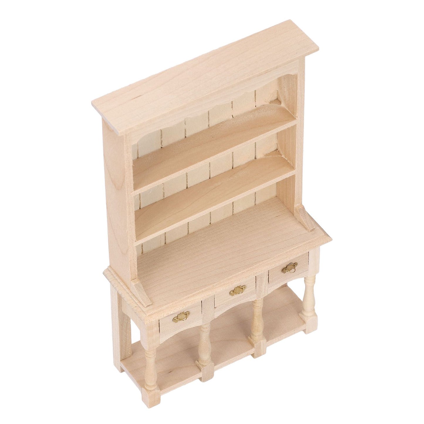 Dollhouse Bookshelf 1/12 Scale 3 Layer Drawer Design Classic Pure Colors DIY Coloring Miniature Bookcase for V1294-YM0523-3115220005611