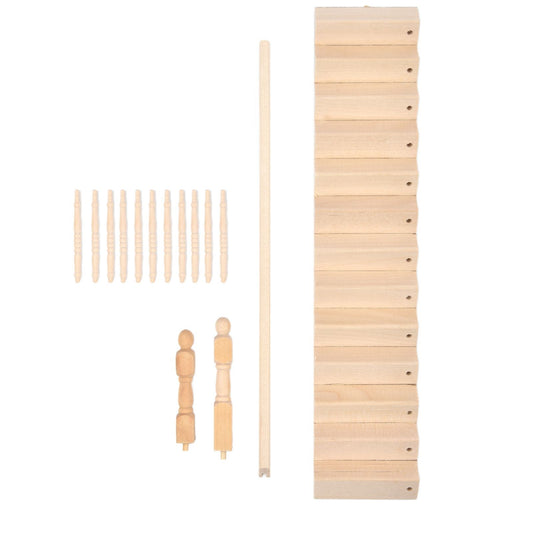 Doll House Stairs Glossy Rounded Corners Birch Material DIY Vivd Cute 1/12 Scale Miniature Staircase for V1294-YM0523-3115220005712