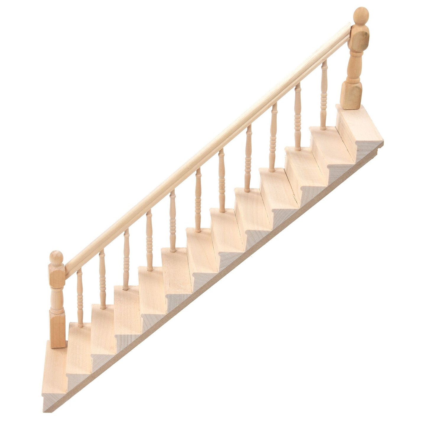 Doll House Stairs Glossy Rounded Corners Birch Material DIY Vivd Cute 1/12 Scale Miniature Staircase for V1294-YM0523-3115220005712